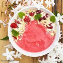 Recipe Here: https://sweeeetaboutme.wordpress.com/2016/10/24/raspberry-watermelon-smoothie-bowl/